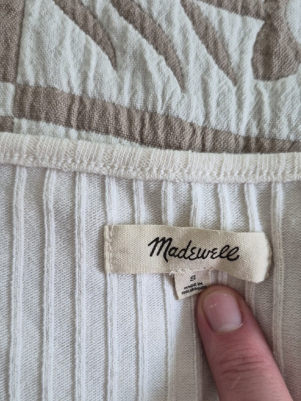 Madewell Cream Ribbed Button-Front Tank - Picture 4 of 5